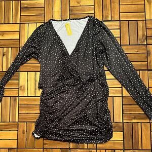 NEW: XL Maternity- NEW Glampunch Women's Maternity Long Sleeve Tie Front Wrap